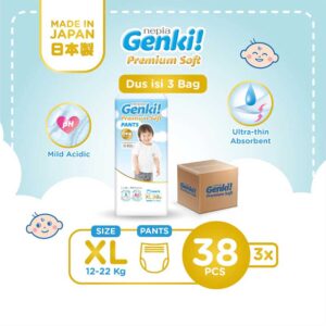 (3 Pack) Nepia Genki Jumbo Premium Soft Pants XL38