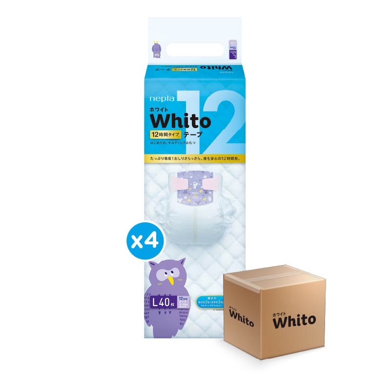 (4 Pack-Dus) Nepia Whito Diapers Tape L40