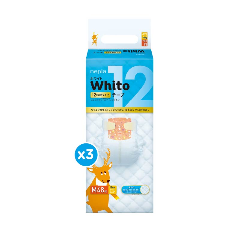 (3 Pack) Nepia Whito Diapers Tape M48 - Popok Perekat Bayi