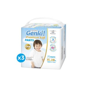 (3 Pack) Nepia Genki Popok Bayi Pants Popok Celana Bayi Diapers Premium Soft XL26