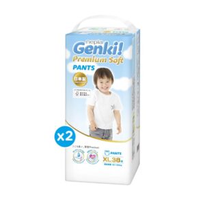 (Twin Pack) NEPIA GENKI Pants Popok Celana Bayi Premium Soft XL38