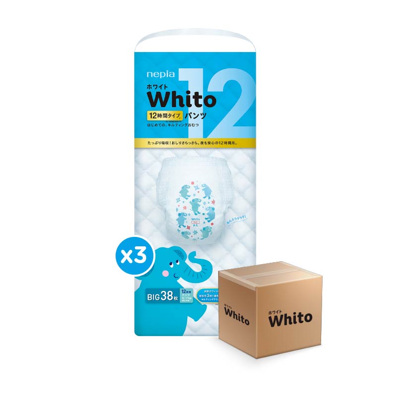 (3 Pack-Dus) Nepia Whito Diapers Pants XL38