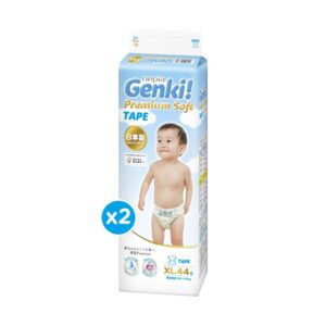 NEPIA GENKI Tape/Perekat Popok Bayi Premium Soft XL44 - Twin Pack